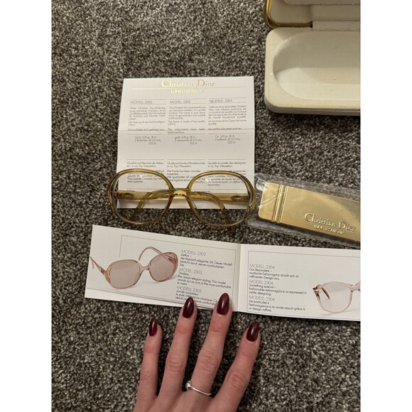 Vintage Christian Dior Oversized Glasses Lunettes Bijoux Original Box Mirror - Picture 1 of 16